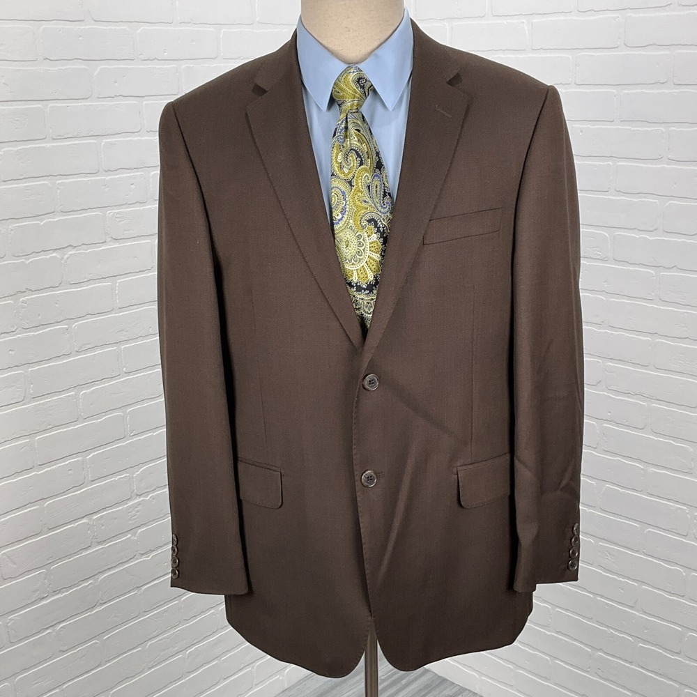 Tiglio Luxe Blazer Men 44R Brown Novello Di Biella Wool Classic Jacket Italy